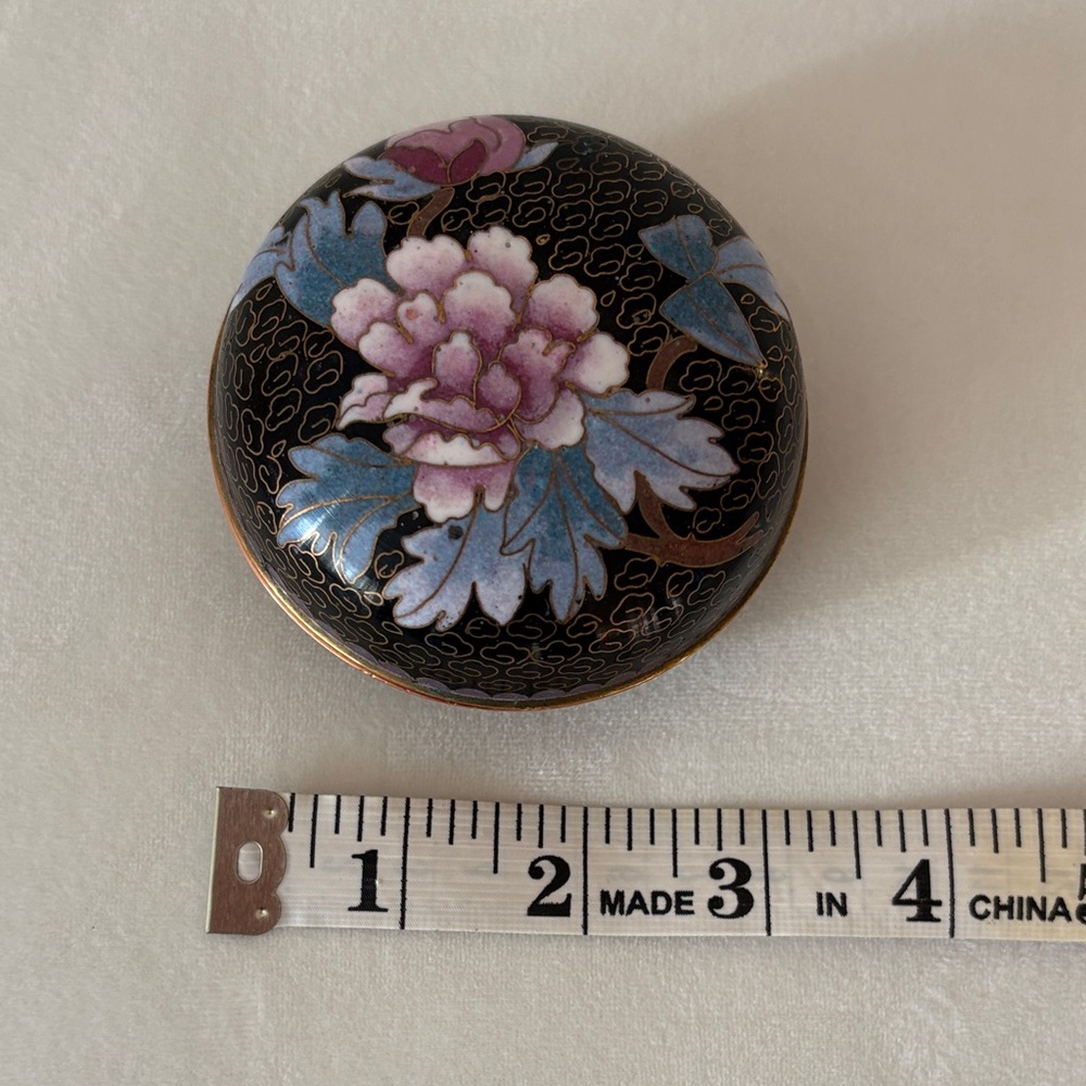 Floral Cloisonné Trinket Box